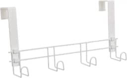 Suporte para porta e parede 4 Ganchos Plus, Metaltru, Branco com Branco