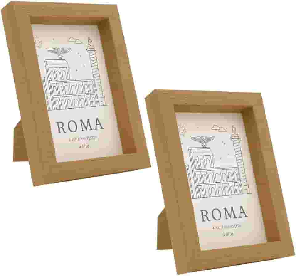 Kit 2 Porta Retratos 10x15 cm Madeira MDF Decoração Sala