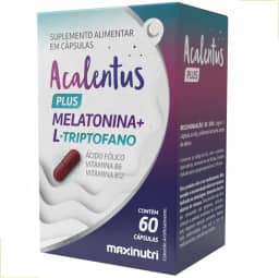 Acalentus Plus Maxinutri 60 Cápsulas — Fórmula Noturna com Triptofano, Vitaminas B6, B9 e B12 — Suporte para Relaxamento e Preparação para o Sono