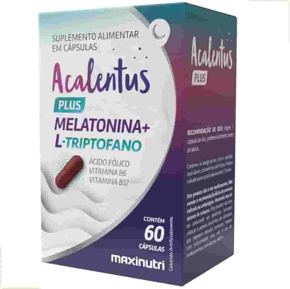 Acalentus Plus Maxinutri 60 Cápsulas — Fórmula Noturna com Triptofano, Vitaminas B6, B9 e B12 — Suporte para Relaxamento e Preparação para o Sono