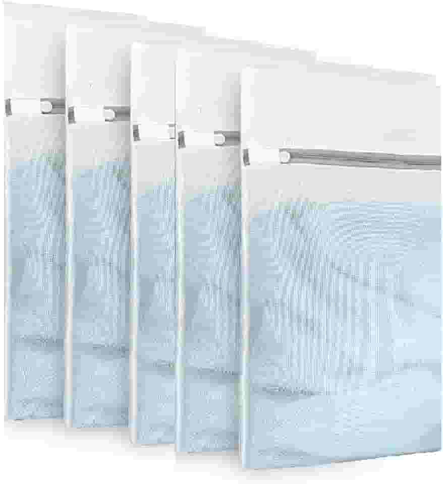 Kit 5 Sacos De Lavar Roupas Delicadas Saquinhos 30x40cm Lingerie Lavanderia Lavagem