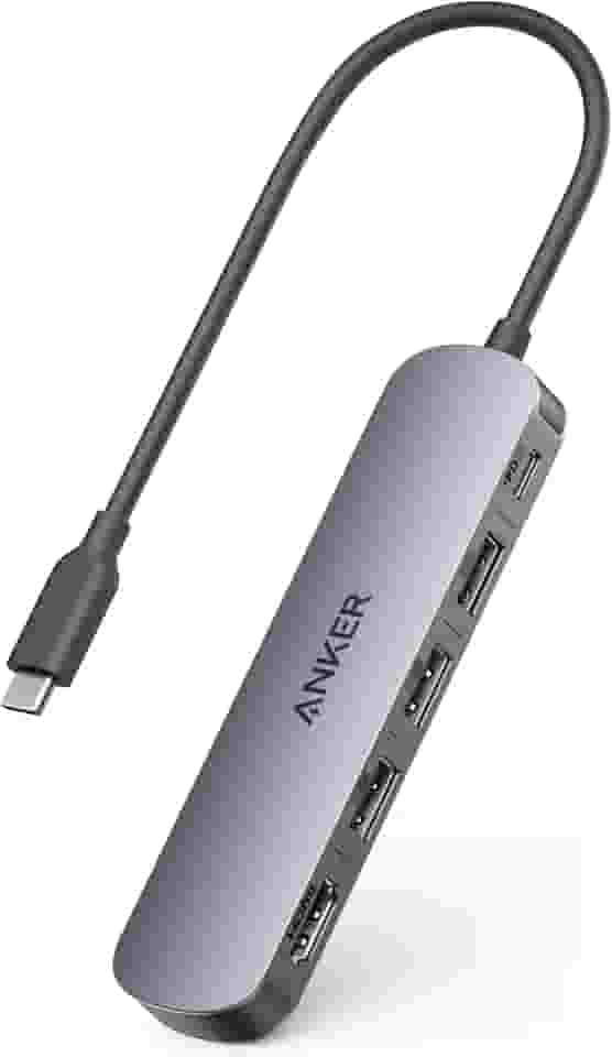 Anker Hub USB-C(5 em 1), HDMI 4K@30Hz com Entrega de Energia Máxima de 100W, Portas de Dados USB-C e USB-A, Compacto e Estiloso para MacBook, Dell XPS e mais (Carregador Não Incluído)