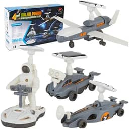 Kit Robótica Solar 3 em 1 Robô Avião Espacial e Placa Solar