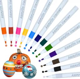 Canetinhas De Pintura De Tinta Acrílica 12 cores, Caneta Acrilica Para Madeira, Vidro, Cerâmicas, Artesanato, Tecido, Plástico, Marcador Acrilico para Pintura, Acrylic Markers (12 cores)