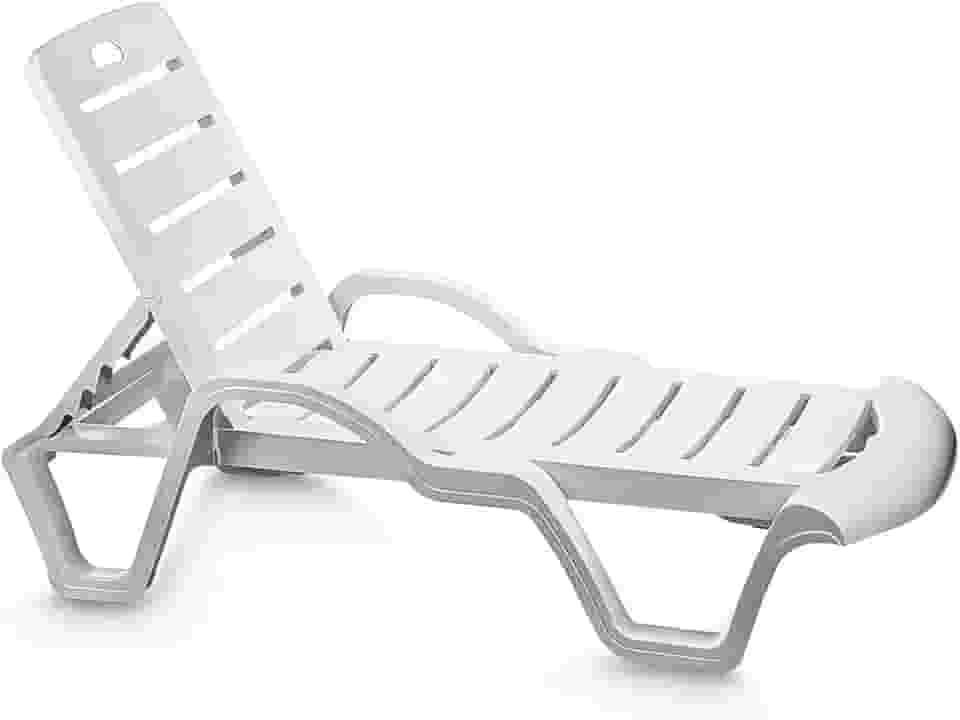 Espreguiçadeira Cadeira Plástica Bahamas Branca Plasnew