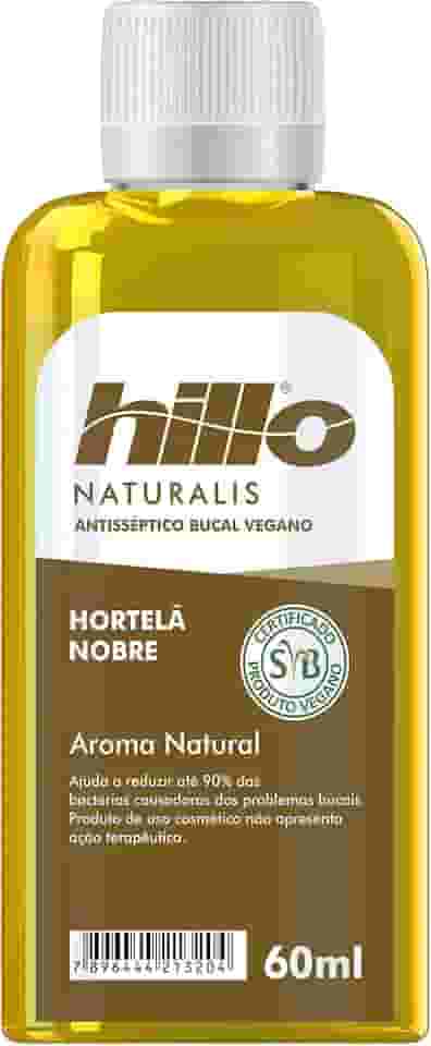 Enxaguante Bucal Hortelã Vegano Antisséptico 60ml Hillo, Sem Álcool e Sem Flúor