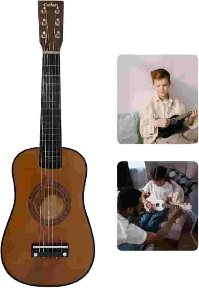 Mini Violão Infantil Colibri para Criança Corda de aço corpo de Madeira 58 cm (Marron)