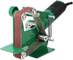 Mini lixadeira de cinto elétrica, moedor de bancada, lixadeira de cinto de polimento portátil DIY com 5 correias de lixamento, para metal, madeira, plástico