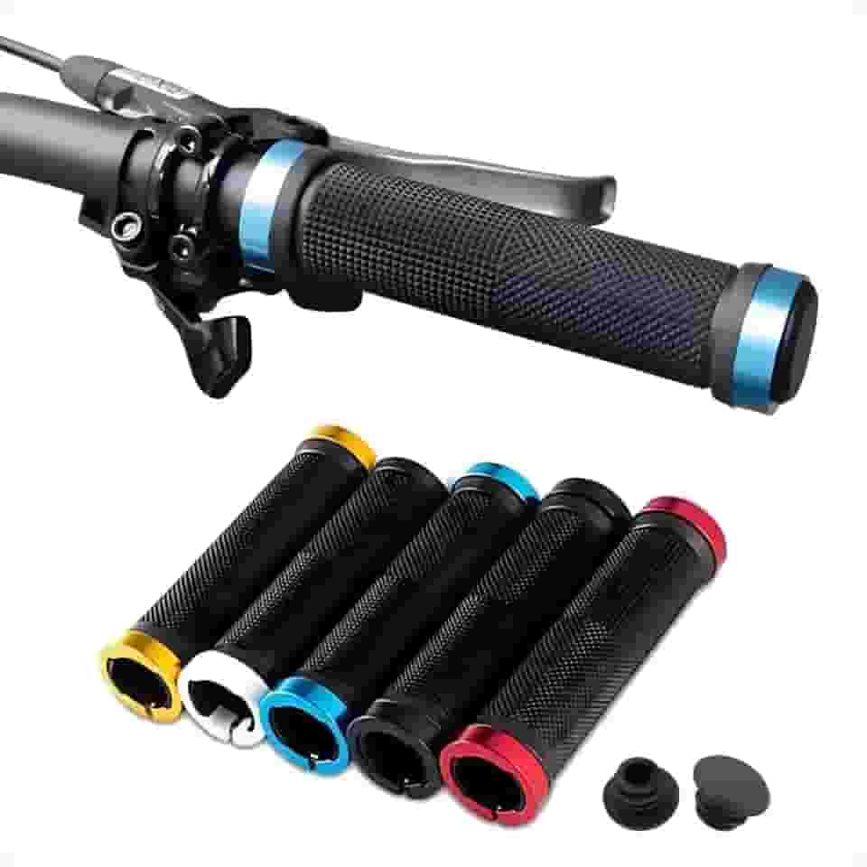 Manopla Anatômica para Bike com Trava de Alumínio - Grip Ergonômico para Ciclismo, MTB, Speed e Bicicletas Urbanas