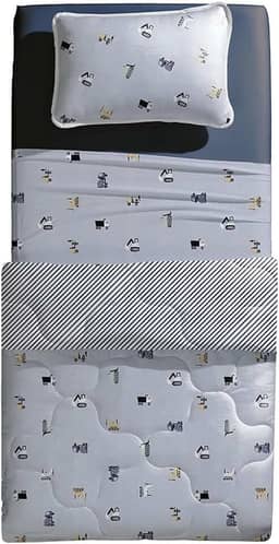 Edredom Mundo Kids Malha antim - Mini Obra - Casal