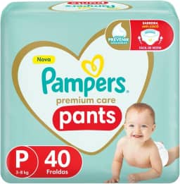 Fralda Pampers Premium Care Pants Tamanho P, Fácil de Vestir, 40 Unidades