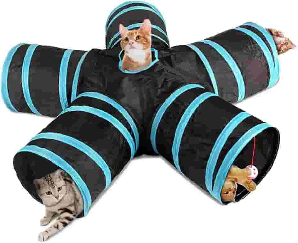 Mingzhe Túnel para gatos de 5 vias para animais de estimação Túnel de brinquedo dobrável para gatos, cães, coelhos, animais de estimação
