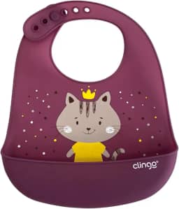 Clingo Babador De Silicone Com Bolso Coletor - - Milky Rosa