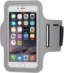 Braçadeira Porta Celular para Corrida Faixa Ajustável e Bolso para Chave (CINZA)