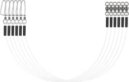 Eupheng Líder de pesca de fluorocarbono, 6/12 peças de líderes invisíveis de fluorocarbono com giro e encaixe, linha de líderes de fluorocarbono 100% para água salgada e doce, 9 kg-36 kg