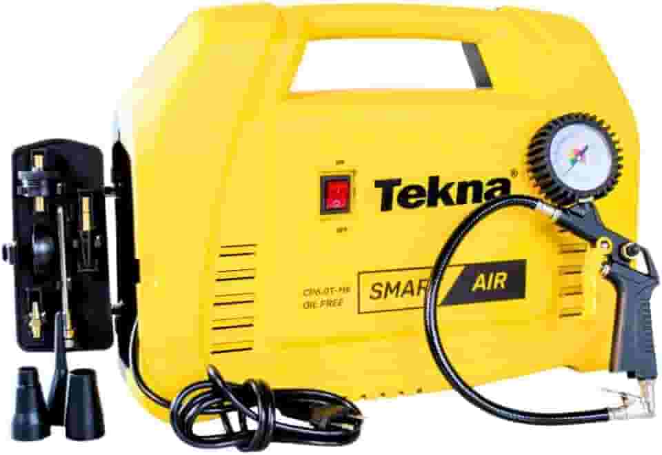 Tekna - Compressor de Ar Portátil CP6.0T-1MK 1,5HP 127V – Ar Direto, 6 PCM de Vazão, Isento de Óleo, 116 Libras/pol² com Kit de Acessórios e Mangueira