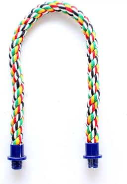 Penn-PLAX Bird Life Poleiro de corda multicolorida e flexível – Crie curvas e curvas divertidas e coloridas – Ótimo para pássaros pequenos e médios – 53 cm de comprimento