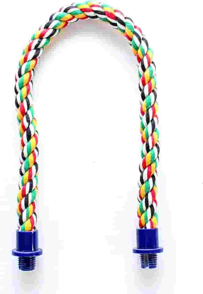 Penn-PLAX Bird Life Poleiro de corda multicolorida e flexível – Crie curvas e curvas divertidas e coloridas – Ótimo para pássaros pequenos e médios – 53 cm de comprimento