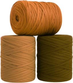 SYMEON Fio de Malha 1kg Ecologico Residual 140m Artesanato Crochê (Tons de marrom)