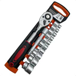 Jogo de Soquetes 12 Peças 1/2" T10 a T21 com Catraca 72 Dentes e Extensor 125mm em Aço Cromo Vanádio