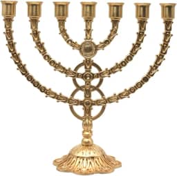 Candelabro Menorah Castiçal Dourado Grande, perfeito para ambientes elegantes