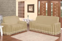 Capa Para Sofá Dália 2 E 3 Lugares Para Sala Otima Oferta (Avelã)