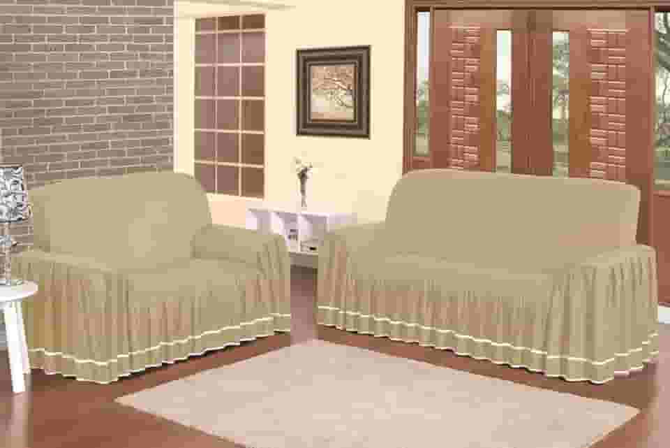 Capa Para Sofá Dália 2 E 3 Lugares Para Sala Otima Oferta (Avelã)