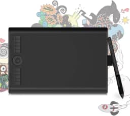 Tablet de desenho GAOMON M10K PRO 10 x 6,2 polegadas, tablet de arte digital, suporta função de inclinação e radial com 10 teclas de atalho, caneta stylus sem bateria, funciona com
