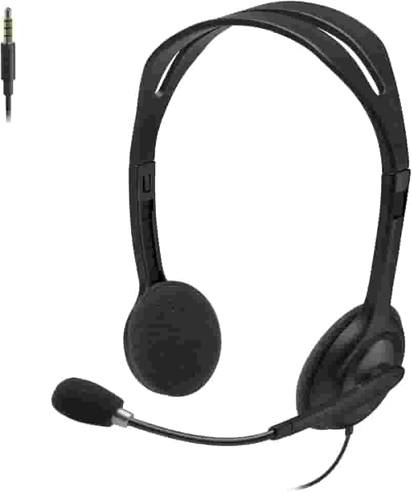 Headset com fio Logitech H111 com Microfone com Redução de Ruído e Conexão 3,5mm