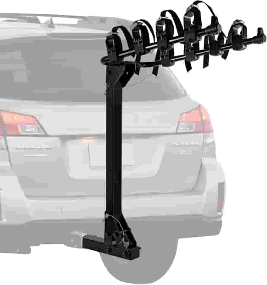 Suporte para engate de 4 bicicletas com receptor de engate de 5 cm para carros, carga de até 75 kg, suporte de bicicleta dobrável duplo inclinável, suporte de bicicleta resistente para carro,