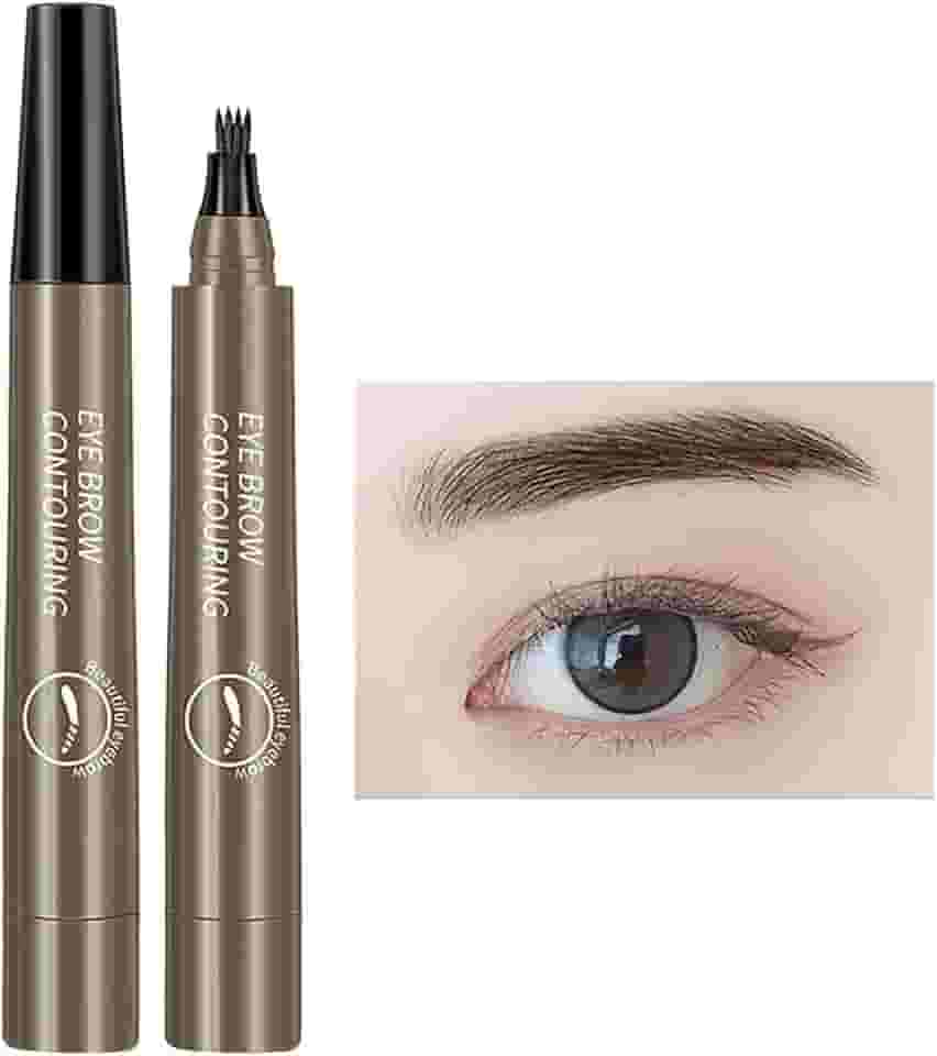 Caneta para sobrancelha à prova d'água | sobrancelha para sobrancelhas selvagens, secage rápida, sem manchas, líquido-Cor Marrom Cinza