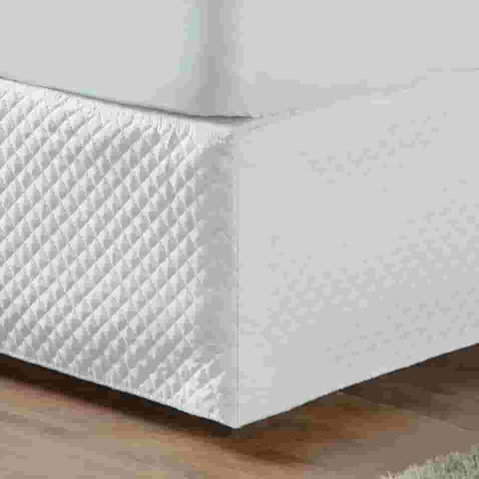 Casaborda Enxovais Saia para Cama Box Queen 150 Fios Matelada Quadriculada Branco