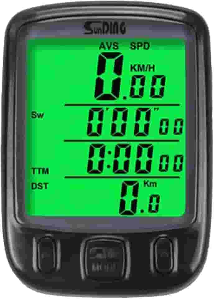 Computador Velocímetro para bicicleta bike SD-563A sunding - Branco e Verde - LED - Sensor de cadência e velocímetro - Velocímetro para bicicleta