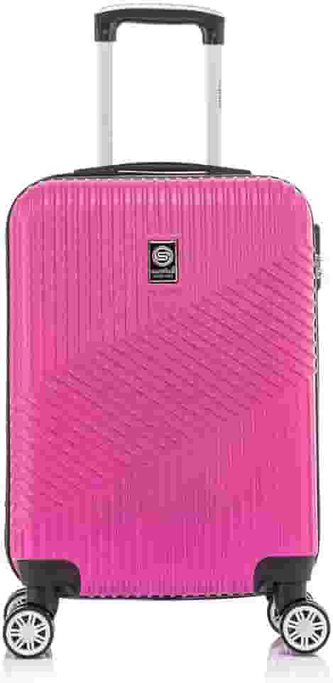 Mala de Viagem de Bordo Geometric 10kg Rígida ABS Padrão ANAC com 4 Rodas duplas 360º e Trava de segredo numérico, divisória interna com zíper e elástico de fixação, Santino – ASAV7003P