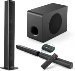 Suporta Bluetooth Soundbar, RMS:80W MAX:360W, 2.1 Canais Home Theater, Versão HDMI com Subwoofer 160×230×340 mm 
