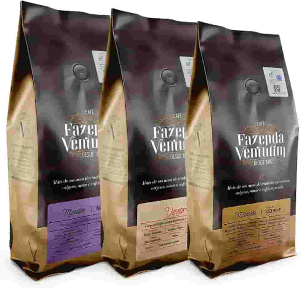 Kit Degustação 3 cafés (clássico e exótico) - Grãos Especiais da Linha Veneto + Microlote Frutas Amarelas (Honey) + Microlote Frutas Escuras - Edição Limitada e Exclusiva para Apreciadores de Cafés Especiais
