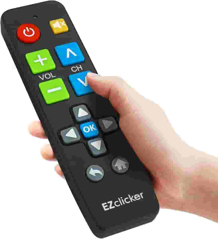 EZclicker Controle remoto universal de TV com botão grande – compatível com TVs Samsung (preto), simplificado e fácil de usar (2 pilhas AAA não incluídas)