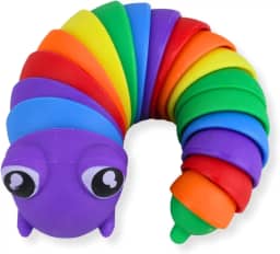 Slug Fidget Lesma Com Olhos Brinquedo Articulado de Descompressão Flexível para Aliviar o Estresse, Lesma Elástica Articulada Sensorial de Mão, Brinquedo de truque de Fidget, Brinquedo Sensorial