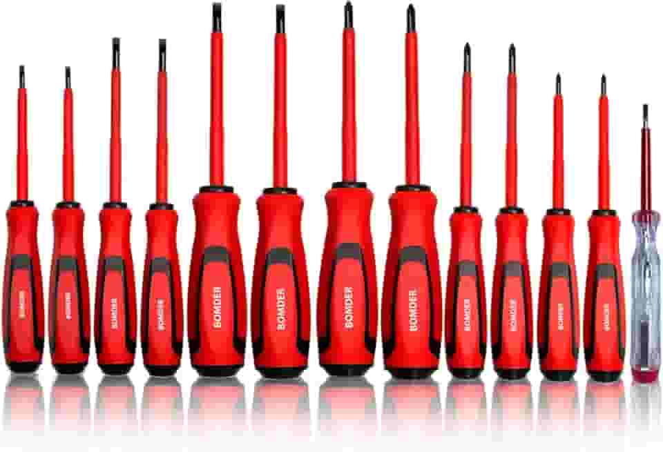 Kit Jogo De Chaves Fenda Isolada Imantada 13 Peças