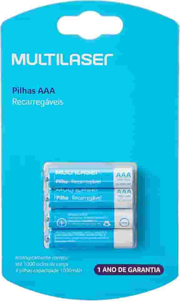 Pilhas Recarregáveis AAA 1000Mah com 4 Unidades Multi - CB050