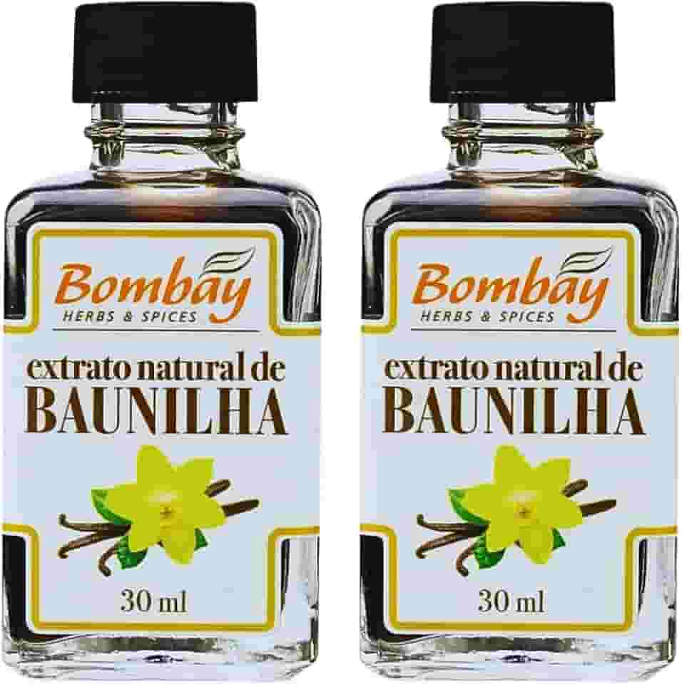 Kit com 2 Vidros de Extrato Natural de Baunilha de 30mL cada - Bombay