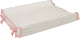 Trocador Americano Bebe Comoda Fralda Com Abas Impermeavel Anatomico Com Capa Plástica Algodão Macio Palha com Rose (60cm x 40cm)