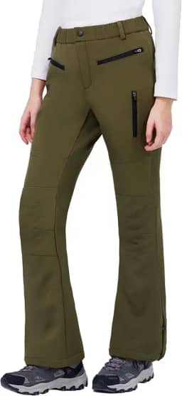 Calças De Esqui De Neve Femininas À Prova D'Água Com Isolamento De Lã Forrada Com Softshell Para Caminhadas No Inverno