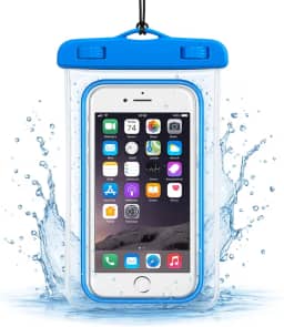 Capa Case para Celular a Prova D'Água Impermeável Transparente Universal Proteção Completa IPX8 Sensível ao Toque Ideal para Praia Trilhas Piscina Viagens (AZUL)