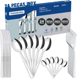Jogo de Talheres Faqueiro Inox 24 Peças Búzios Tramontina