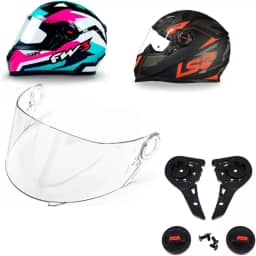 Viseira E Reparos Laterais Capacete Ls2 Ff358 Ff396 Cristal