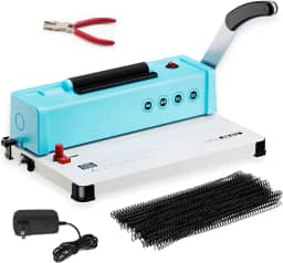 Kit Encadernadora 3x1 Wire-o 34 Furos Fura 12 Folhas + 100 Argolas Metálicas A4