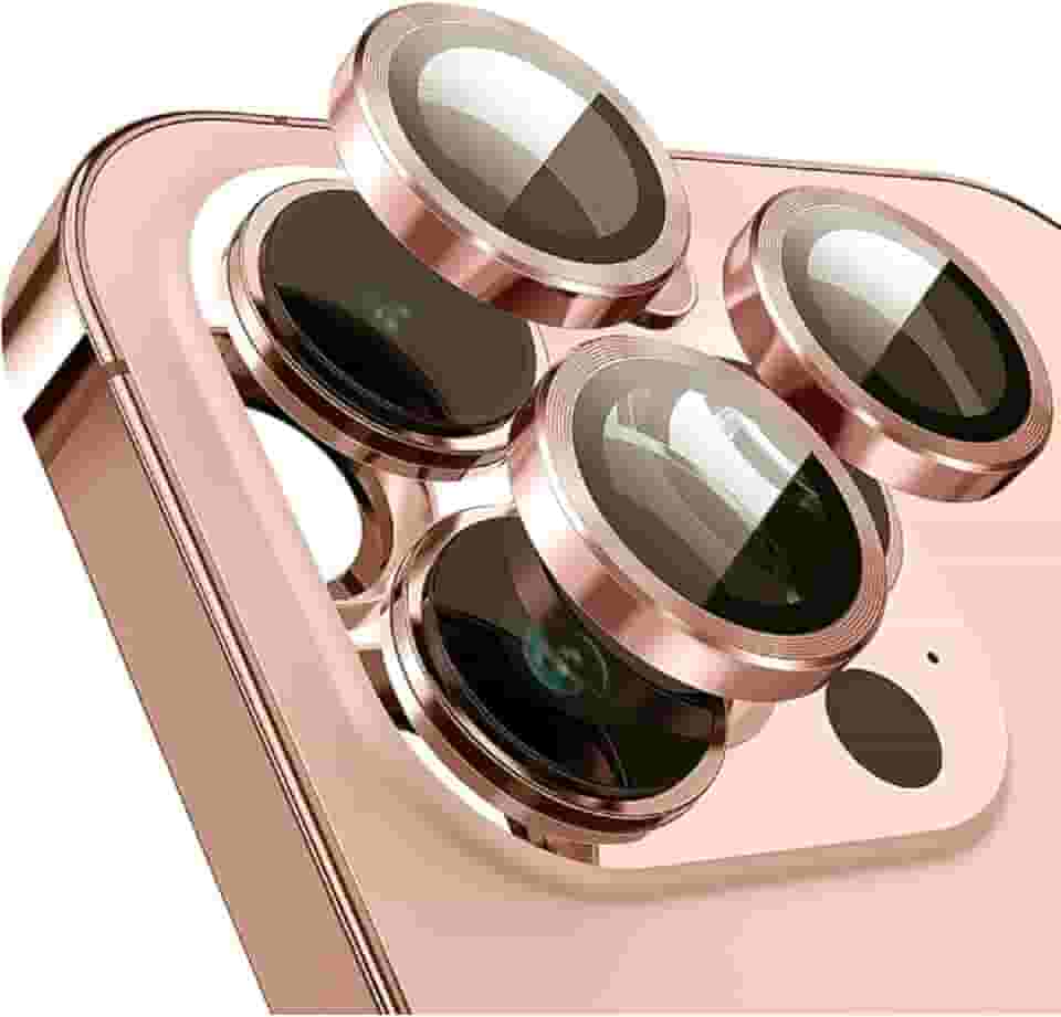 Kit Película Lente De Câmera Compatível Com iphone 11 12 13 14 15 16 Pro Max Liso Rose iphone 13
