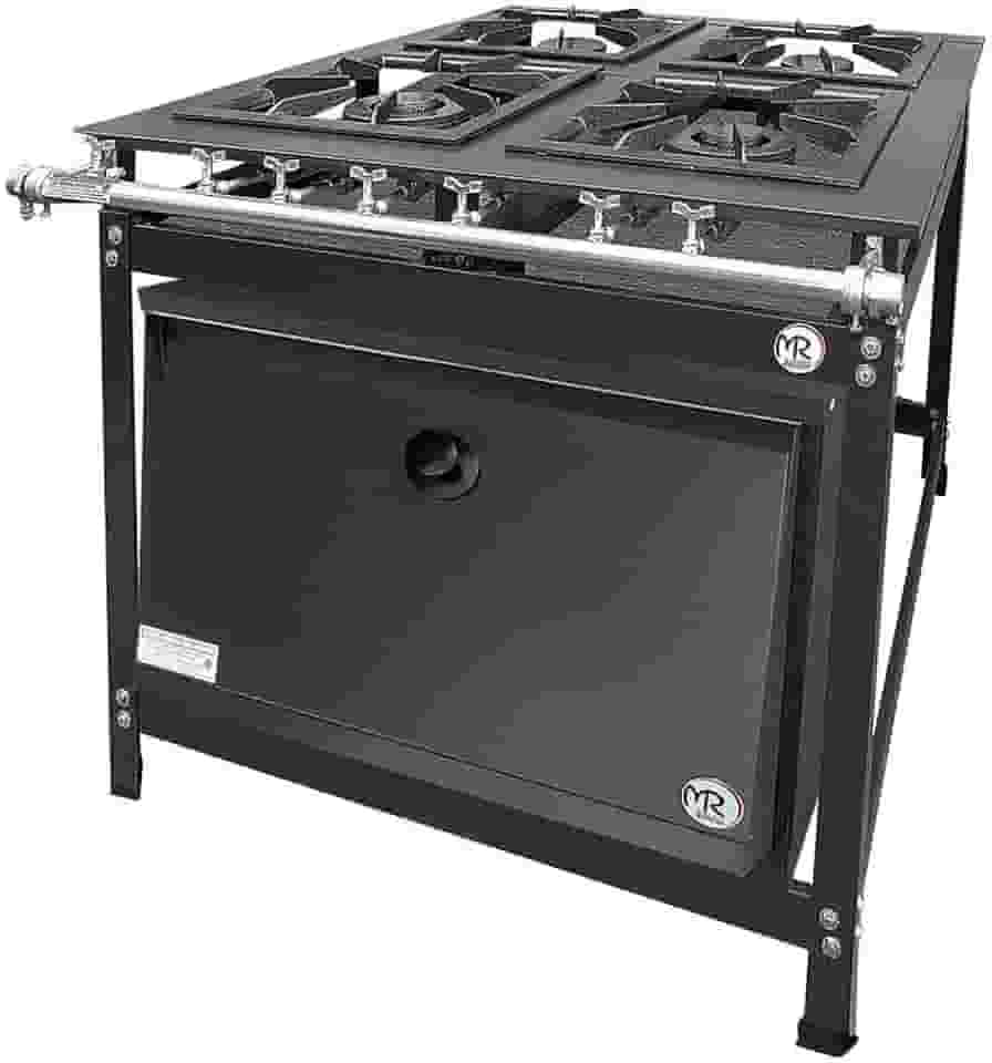 Fogão Industrial 4 Bocas 2 Duplas Baixa Pressão Mr Fogões com Forno P8 Luxo