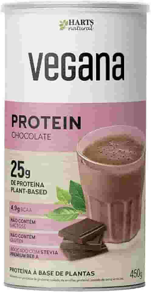 Hart's Natural Protein Chocolat 450g, 25g de Proteína Vegana por Porção, Sabor Chocolate, Zero Açúcar, Sem Glúten e Sem Lactose